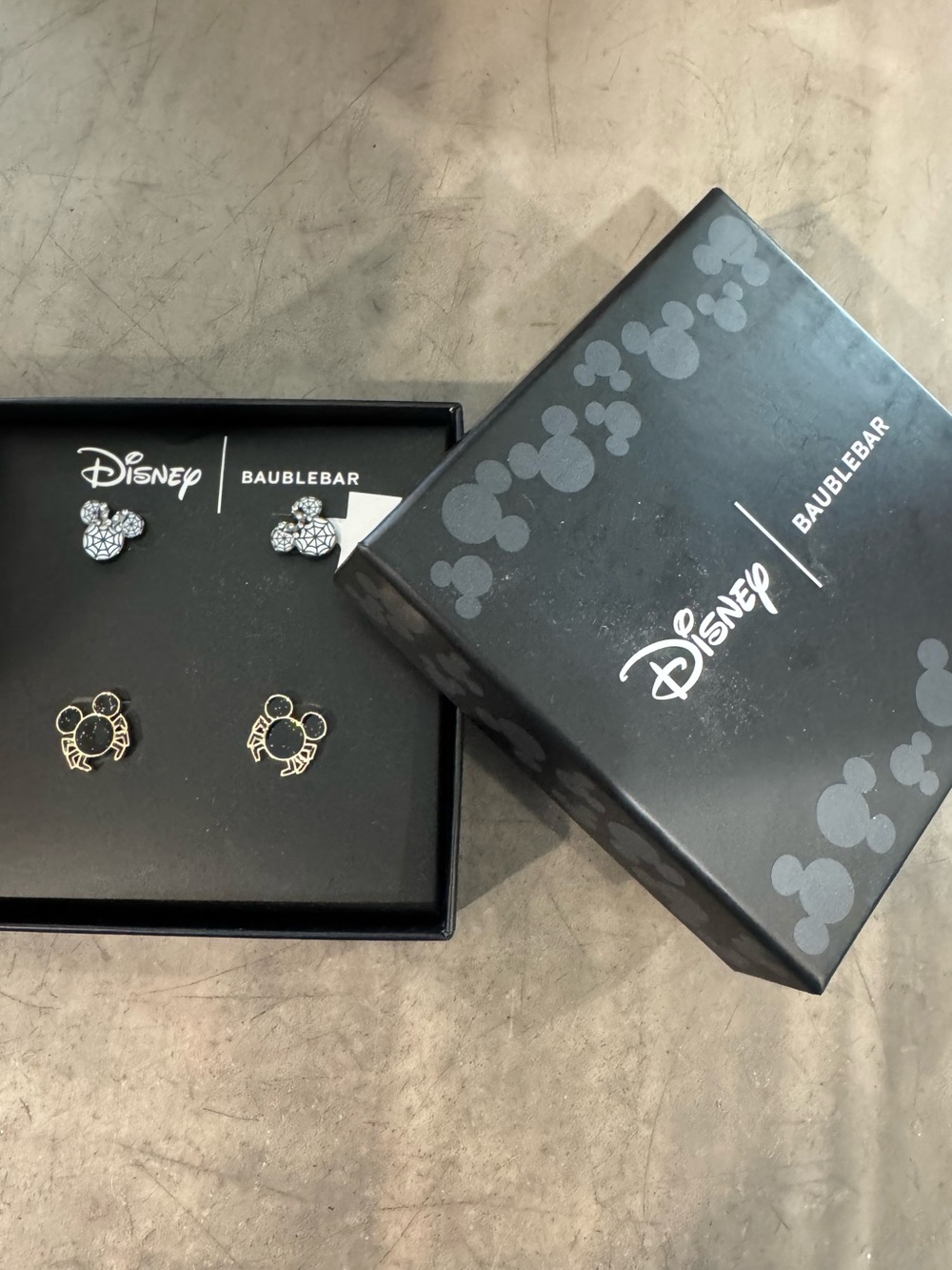 BaubleBar X Disney collab Mickey Stud Earring Duo-extra fun at spooky season🕷️🕸️